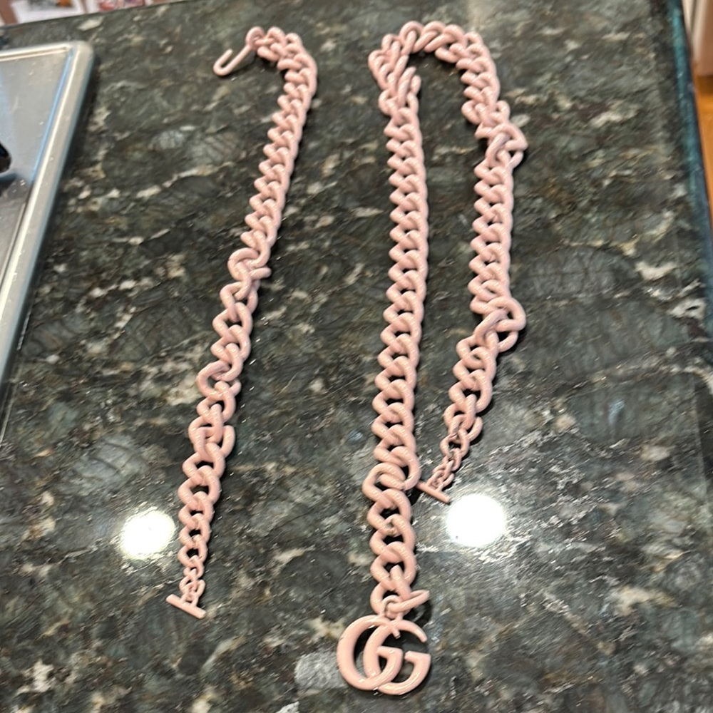 Gucci Pink Belt with Iconic GG Logo